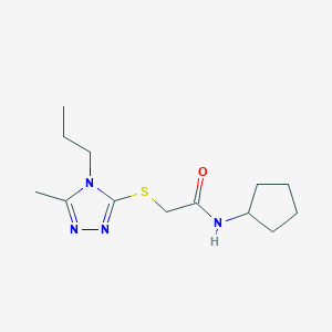 molecular formula C13H22N4OS B4641902 N-cyclopentyl-2-[(5-methyl-4-propyl-4H-1,2,4-triazol-3-yl)sulfanyl]acetamide 