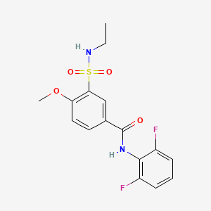molecular formula C16H16F2N2O4S B4641905 N-(2,6-difluorophenyl)-3-(ethylsulfamoyl)-4-methoxybenzamide 