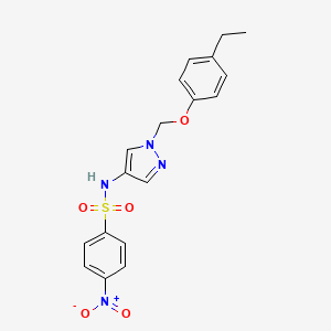 molecular formula C18H18N4O5S B4641985 N~1~-{1-[(4-ETHYLPHENOXY)METHYL]-1H-PYRAZOL-4-YL}-4-NITRO-1-BENZENESULFONAMIDE 