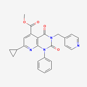 molecular formula C24H20N4O4 B4642092 METHYL 7-CYCLOPROPYL-2,4-DIOXO-1-PHENYL-3-[(PYRIDIN-4-YL)METHYL]-1H,2H,3H,4H-PYRIDO[2,3-D]PYRIMIDINE-5-CARBOXYLATE 