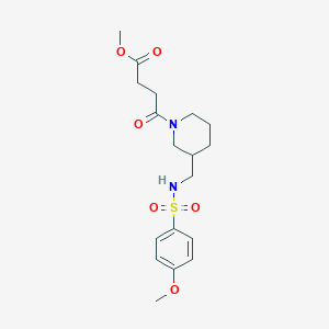 molecular formula C18H26N2O6S B4642155 methyl 4-[3-({[(4-methoxyphenyl)sulfonyl]amino}methyl)-1-piperidinyl]-4-oxobutanoate 