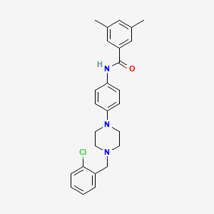 molecular formula C26H28ClN3O B4642248 N-{4-[4-(2-chlorobenzyl)piperazin-1-yl]phenyl}-3,5-dimethylbenzamide 