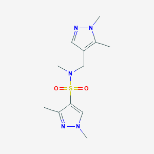 molecular formula C12H19N5O2S B4642329 N-[(15-DIMETHYL-1H-PYRAZOL-4-YL)METHYL]-N13-TRIMETHYL-1H-PYRAZOLE-4-SULFONAMIDE 