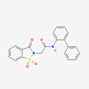 molecular formula C21H16N2O4S B4642339 N-biphenyl-2-yl-2-(1,1-dioxido-3-oxo-1,2-benzisothiazol-2(3H)-yl)acetamide 