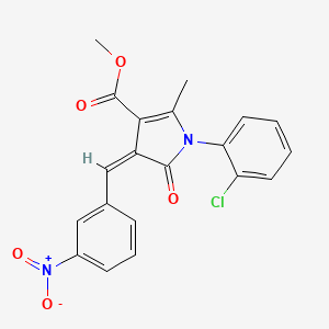 molecular formula C20H15ClN2O5 B4642670 methyl (4Z)-1-(2-chlorophenyl)-2-methyl-4-(3-nitrobenzylidene)-5-oxo-4,5-dihydro-1H-pyrrole-3-carboxylate 