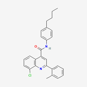 molecular formula C27H25ClN2O B4642679 N-(4-butylphenyl)-8-chloro-2-(2-methylphenyl)quinoline-4-carboxamide 