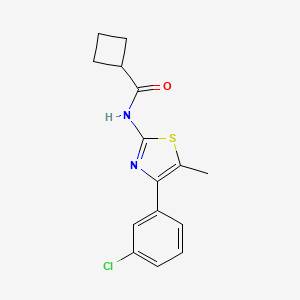 molecular formula C15H15ClN2OS B4642775 N-[4-(3-CHLOROPHENYL)-5-METHYL-13-THIAZOL-2-YL]CYCLOBUTANECARBOXAMIDE 