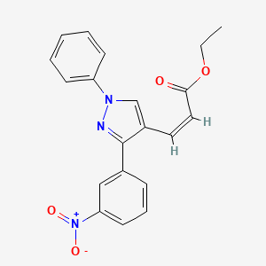 molecular formula C20H17N3O4 B4642873 ethyl (Z)-3-[3-(3-nitrophenyl)-1-phenylpyrazol-4-yl]prop-2-enoate 