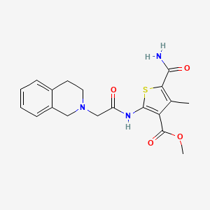 molecular formula C19H21N3O4S B4642986 METHYL 5-CARBAMOYL-4-METHYL-2-[2-(1,2,3,4-TETRAHYDROISOQUINOLIN-2-YL)ACETAMIDO]THIOPHENE-3-CARBOXYLATE 