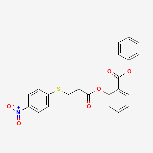 molecular formula C22H17NO6S B4643046 Phenyl 2-({3-[(4-nitrophenyl)sulfanyl]propanoyl}oxy)benzoate 