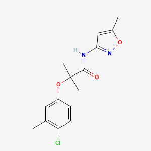 molecular formula C15H17ClN2O3 B4643218 2-(4-chloro-3-methylphenoxy)-2-methyl-N-(5-methyl-1,2-oxazol-3-yl)propanamide 