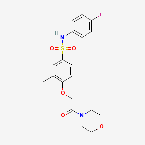 molecular formula C19H21FN2O5S B4643298 N-(4-FLUOROPHENYL)-3-METHYL-4-[2-(MORPHOLIN-4-YL)-2-OXOETHOXY]BENZENE-1-SULFONAMIDE 
