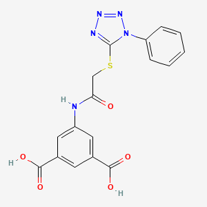 molecular formula C17H13N5O5S B4643312 5-({2-[(1-PHENYL-1H-1,2,3,4-TETRAAZOL-5-YL)SULFANYL]ACETYL}AMINO)ISOPHTHALIC ACID 
