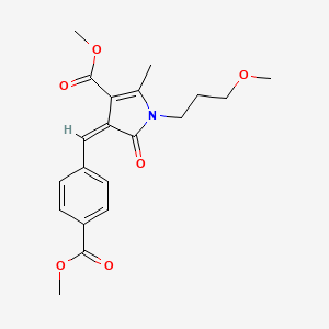 molecular formula C20H23NO6 B4643332 methyl (4Z)-4-[4-(methoxycarbonyl)benzylidene]-1-(3-methoxypropyl)-2-methyl-5-oxo-4,5-dihydro-1H-pyrrole-3-carboxylate 