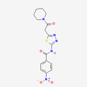 molecular formula C16H17N5O4S B4643444 4-nitro-N-[5-(2-oxo-2-piperidin-1-ylethyl)-1,3,4-thiadiazol-2-yl]benzamide 