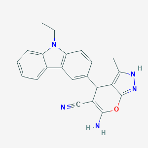 6-amino-4-(9-ethyl-9H-carbazol-3-yl)-3-methyl-1,4-dihydropyrano[2,3-c]pyrazole-5-carbonitrile