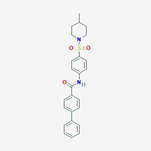 N-{4-[(4-methyl-1-piperidinyl)sulfonyl]phenyl}-4-biphenylcarboxamide