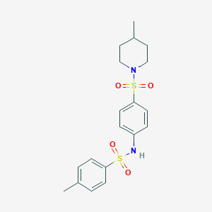 4-methyl-N-(4-((4-methylpiperidin-1-yl)sulfonyl)phenyl)benzenesulfonamide