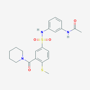 molecular formula C21H25N3O4S2 B4643838 N-[3-[[4-methylsulfanyl-3-(piperidine-1-carbonyl)phenyl]sulfonylamino]phenyl]acetamide 
