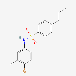 molecular formula C16H18BrNO2S B4643841 N-(4-BROMO-3-METHYLPHENYL)-4-PROPYLBENZENE-1-SULFONAMIDE 
