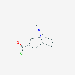 molecular formula C9H14ClNO B046439 8-Azabicyclo[3.2.1]octane-3-carbonyl chloride, 8-methyl-(9CI) CAS No. 124946-97-0