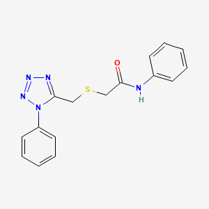 molecular formula C16H15N5OS B4643956 N-phenyl-2-{[(1-phenyl-1H-tetrazol-5-yl)methyl]sulfanyl}acetamide 