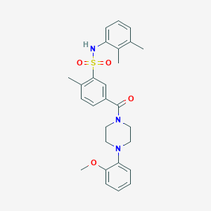 molecular formula C27H31N3O4S B4643973 N-(2,3-dimethylphenyl)-5-[4-(2-methoxyphenyl)piperazine-1-carbonyl]-2-methylbenzenesulfonamide 
