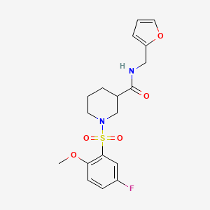molecular formula C18H21FN2O5S B4644034 1-(5-FLUORO-2-METHOXYBENZENESULFONYL)-N-[(FURAN-2-YL)METHYL]PIPERIDINE-3-CARBOXAMIDE 