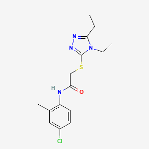 molecular formula C15H19ClN4OS B4644074 N-(4-chloro-2-methylphenyl)-2-[(4,5-diethyl-4H-1,2,4-triazol-3-yl)sulfanyl]acetamide 