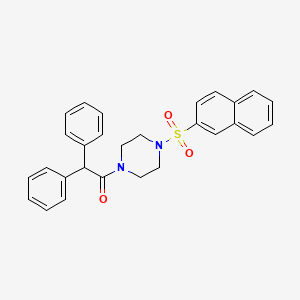 molecular formula C28H26N2O3S B4644164 1-[4-(2-NAPHTHYLSULFONYL)PIPERAZINO]-2,2-DIPHENYL-1-ETHANONE 