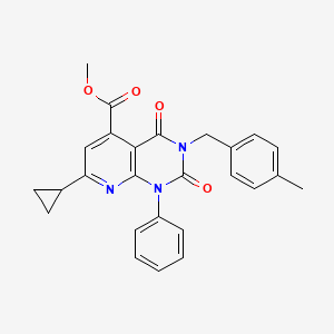 molecular formula C26H23N3O4 B4644167 METHYL 7-CYCLOPROPYL-3-[(4-METHYLPHENYL)METHYL]-2,4-DIOXO-1-PHENYL-1H,2H,3H,4H-PYRIDO[2,3-D]PYRIMIDINE-5-CARBOXYLATE 