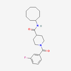 molecular formula C21H29FN2O2 B4644277 N-cyclooctyl-1-(3-fluorobenzoyl)piperidine-4-carboxamide 