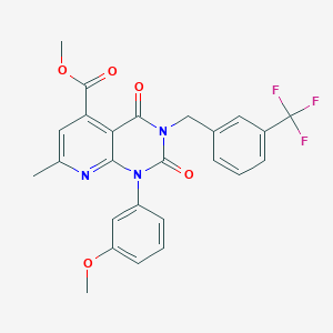 molecular formula C25H20F3N3O5 B4644477 METHYL 1-(3-METHOXYPHENYL)-7-METHYL-2,4-DIOXO-3-{[3-(TRIFLUOROMETHYL)PHENYL]METHYL}-1H,2H,3H,4H-PYRIDO[2,3-D]PYRIMIDINE-5-CARBOXYLATE 