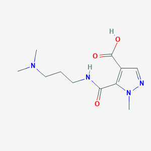 molecular formula C11H18N4O3 B4644632 5-({[3-(dimethylamino)propyl]amino}carbonyl)-1-methyl-1H-pyrazole-4-carboxylic acid 
