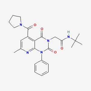 molecular formula C25H29N5O4 B4644711 N-TERT-BUTYL-2-[7-METHYL-2,4-DIOXO-1-PHENYL-5-(PYRROLIDINE-1-CARBONYL)-1H,2H,3H,4H-PYRIDO[2,3-D]PYRIMIDIN-3-YL]ACETAMIDE 