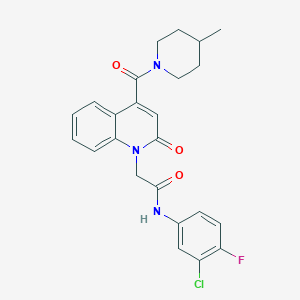 molecular formula C24H23ClFN3O3 B4644784 N-(3-CHLORO-4-FLUOROPHENYL)-2-[4-(4-METHYLPIPERIDINE-1-CARBONYL)-2-OXO-1,2-DIHYDROQUINOLIN-1-YL]ACETAMIDE 