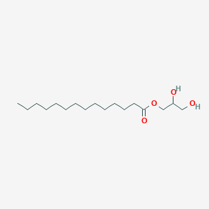 molecular formula C17H34O4 B046450 单肉豆蔻酸甘油酯 CAS No. 589-68-4