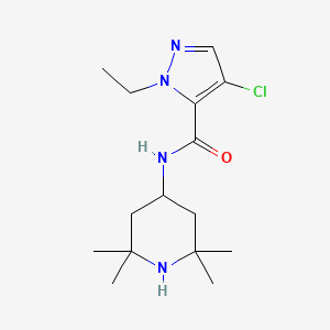 molecular formula C15H25ClN4O B4645040 4-CHLORO-1-ETHYL-N-(2,2,6,6-TETRAMETHYL-4-PIPERIDYL)-1H-PYRAZOLE-5-CARBOXAMIDE 
