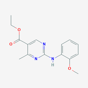 molecular formula C15H17N3O3 B4645070 Ethyl 2-[(2-methoxyphenyl)amino]-4-methylpyrimidine-5-carboxylate 