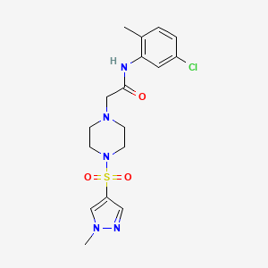 molecular formula C17H22ClN5O3S B4645109 N~1~-(5-CHLORO-2-METHYLPHENYL)-2-{4-[(1-METHYL-1H-PYRAZOL-4-YL)SULFONYL]PIPERAZINO}ACETAMIDE 