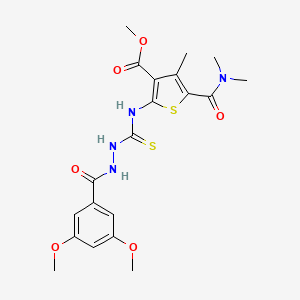 molecular formula C20H24N4O6S2 B4645202 methyl 2-({[2-(3,5-dimethoxybenzoyl)hydrazino]carbonothioyl}amino)-5-[(dimethylamino)carbonyl]-4-methyl-3-thiophenecarboxylate 