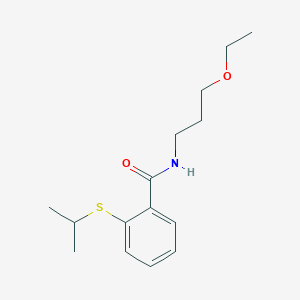 molecular formula C15H23NO2S B4645287 N-(3-ethoxypropyl)-2-(propan-2-ylsulfanyl)benzamide 