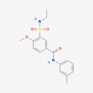 molecular formula C17H20N2O4S B4645396 3-(ethylsulfamoyl)-4-methoxy-N-(3-methylphenyl)benzamide 