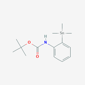 molecular formula C14H23NO2Sn B046454 (2-Trimethylstannanyl-phenyl)-carbamic acid tert-butyl ester CAS No. 114552-32-8