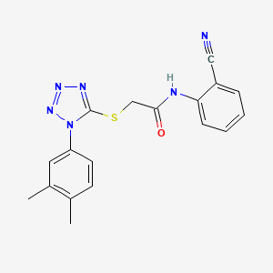 molecular formula C18H16N6OS B4645419 N-(2-cyanophenyl)-2-{[1-(3,4-dimethylphenyl)-1H-tetrazol-5-yl]sulfanyl}acetamide 