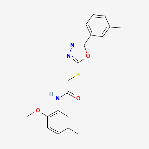 molecular formula C19H19N3O3S B4645591 N-(2-methoxy-5-methylphenyl)-2-{[5-(3-methylphenyl)-1,3,4-oxadiazol-2-yl]sulfanyl}acetamide 