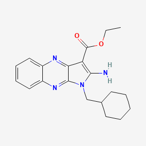 molecular formula C20H24N4O2 B4645606 Ethyl 2-amino-1-(cyclohexylmethyl)pyrrolo[3,2-b]quinoxaline-3-carboxylate CAS No. 6629-58-9