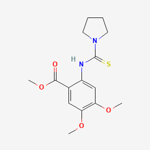 molecular formula C15H20N2O4S B4645616 methyl 4,5-dimethoxy-2-(pyrrolidine-1-carbothioylamino)benzoate 