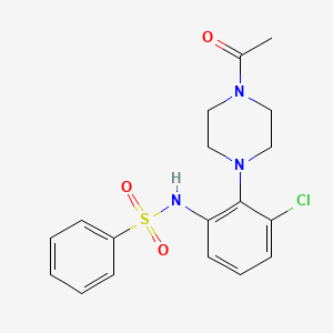 molecular formula C18H20ClN3O3S B4645682 N-[2-(4-acetylpiperazin-1-yl)-3-chlorophenyl]benzenesulfonamide 