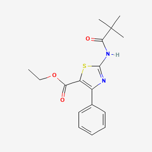 molecular formula C17H20N2O3S B4645791 ETHYL 2-(2,2-DIMETHYLPROPANAMIDO)-4-PHENYL-1,3-THIAZOLE-5-CARBOXYLATE 